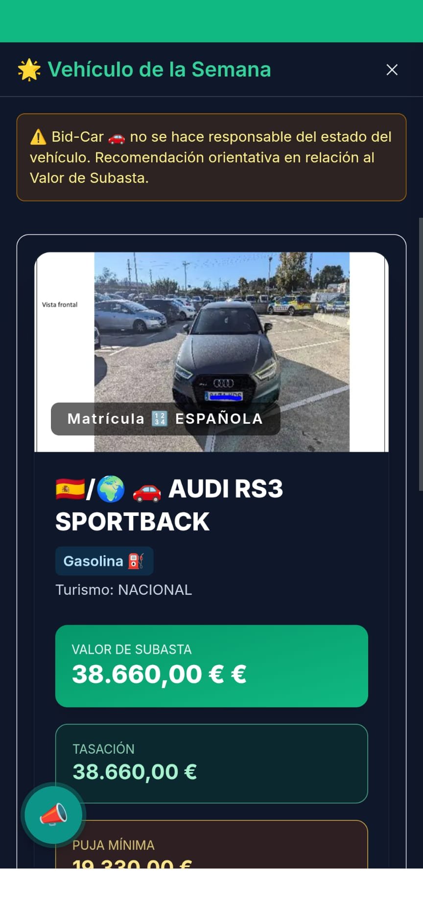 Vehículo de la semana